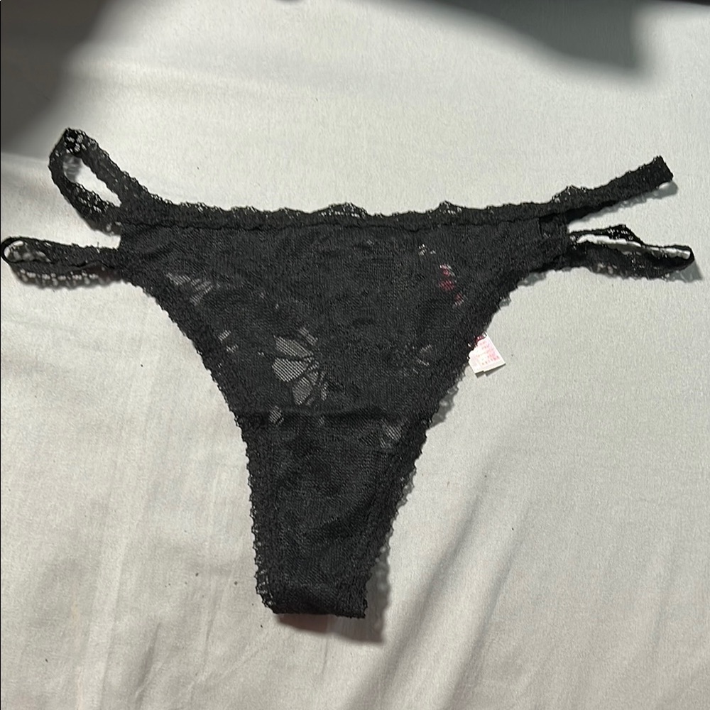 Elegant Black Lace Thong